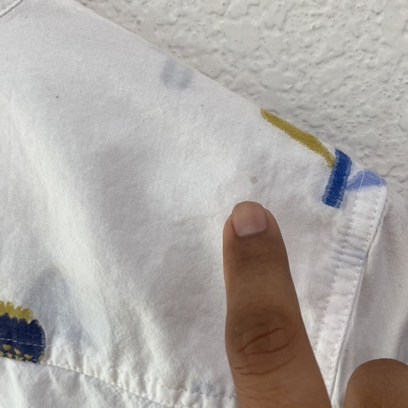 J. McLaughlin Button Down Long Sleeve Floral Print 100% Cotton Shirt Sz L - Picture 9 of 9